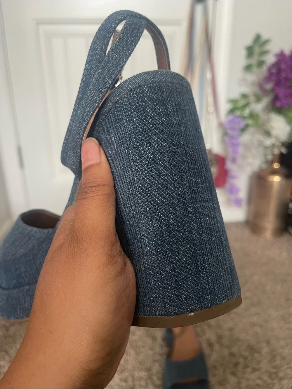 Wild Fable Denim Platform Chunky Heels
